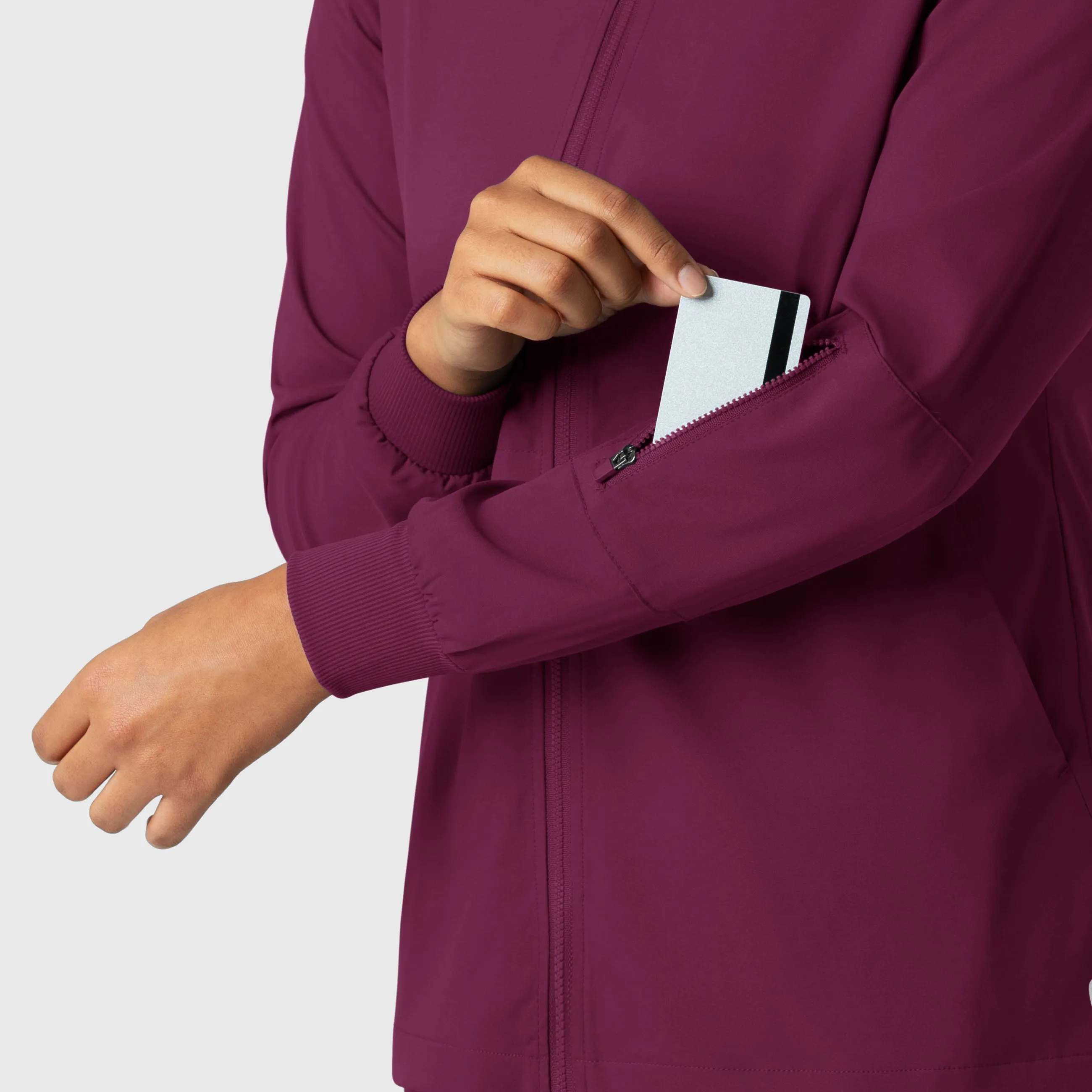 Boundless 8151 Warm Up Scrub Jacket Wine