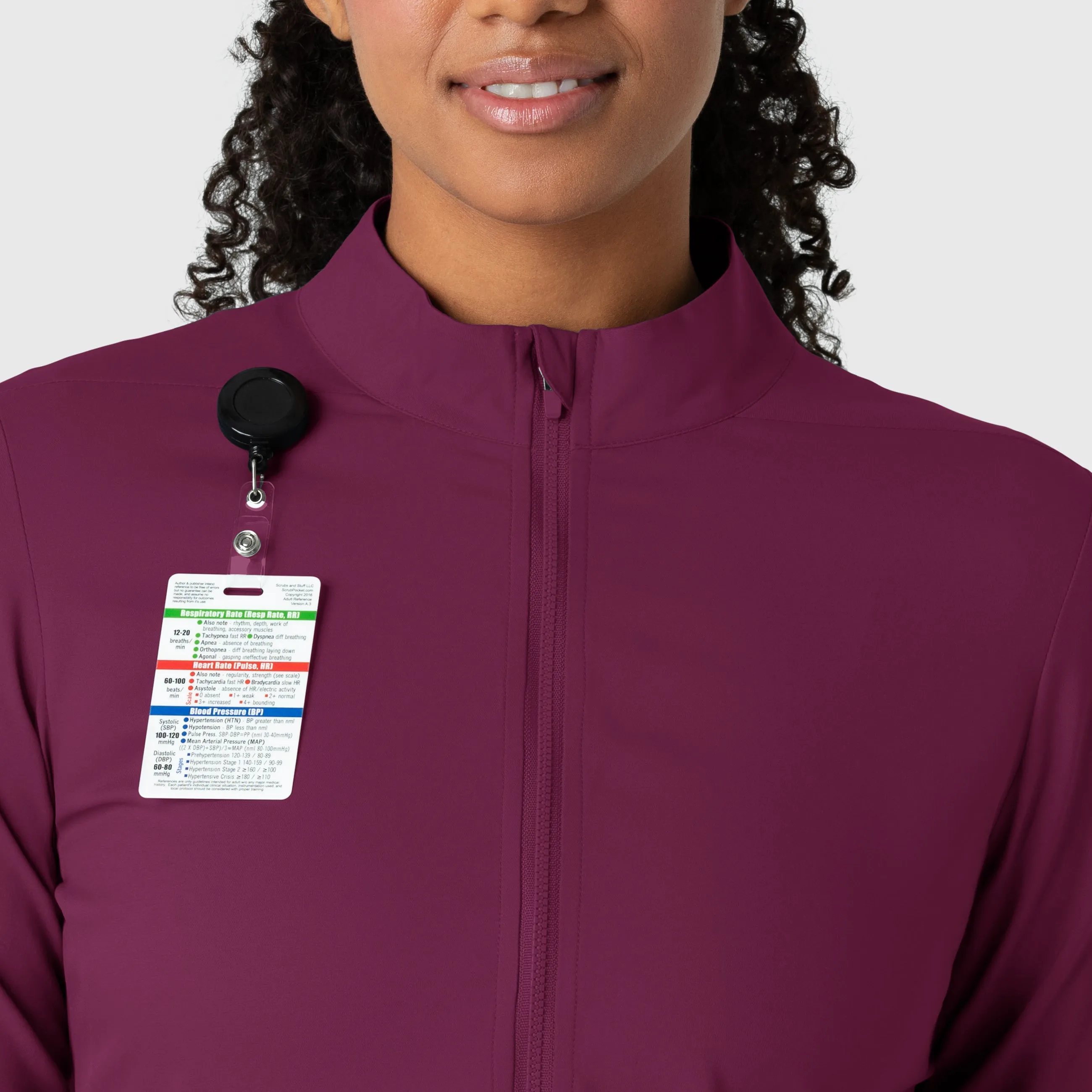 Boundless 8151 Warm Up Scrub Jacket Wine
