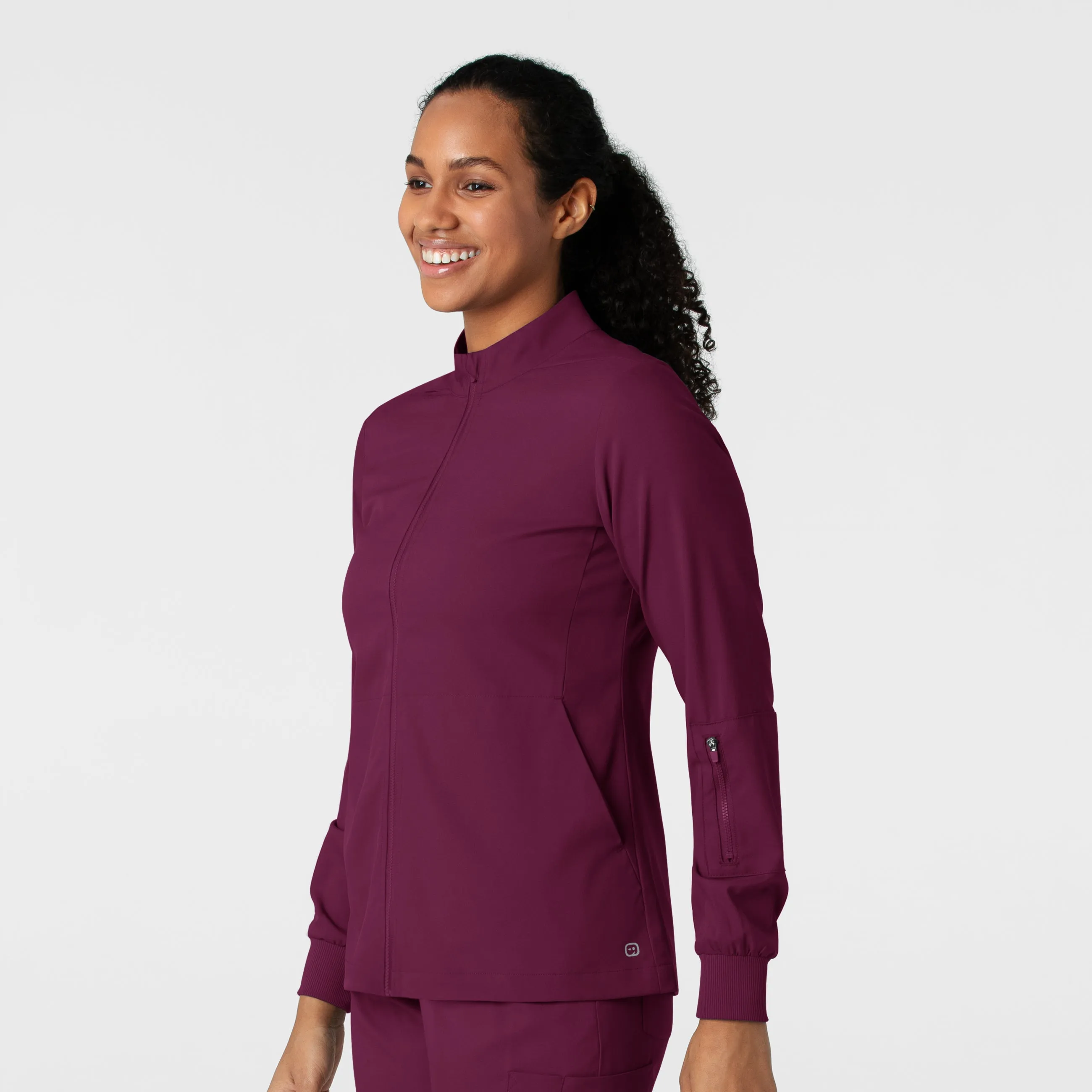 Boundless 8151 Warm Up Scrub Jacket Wine