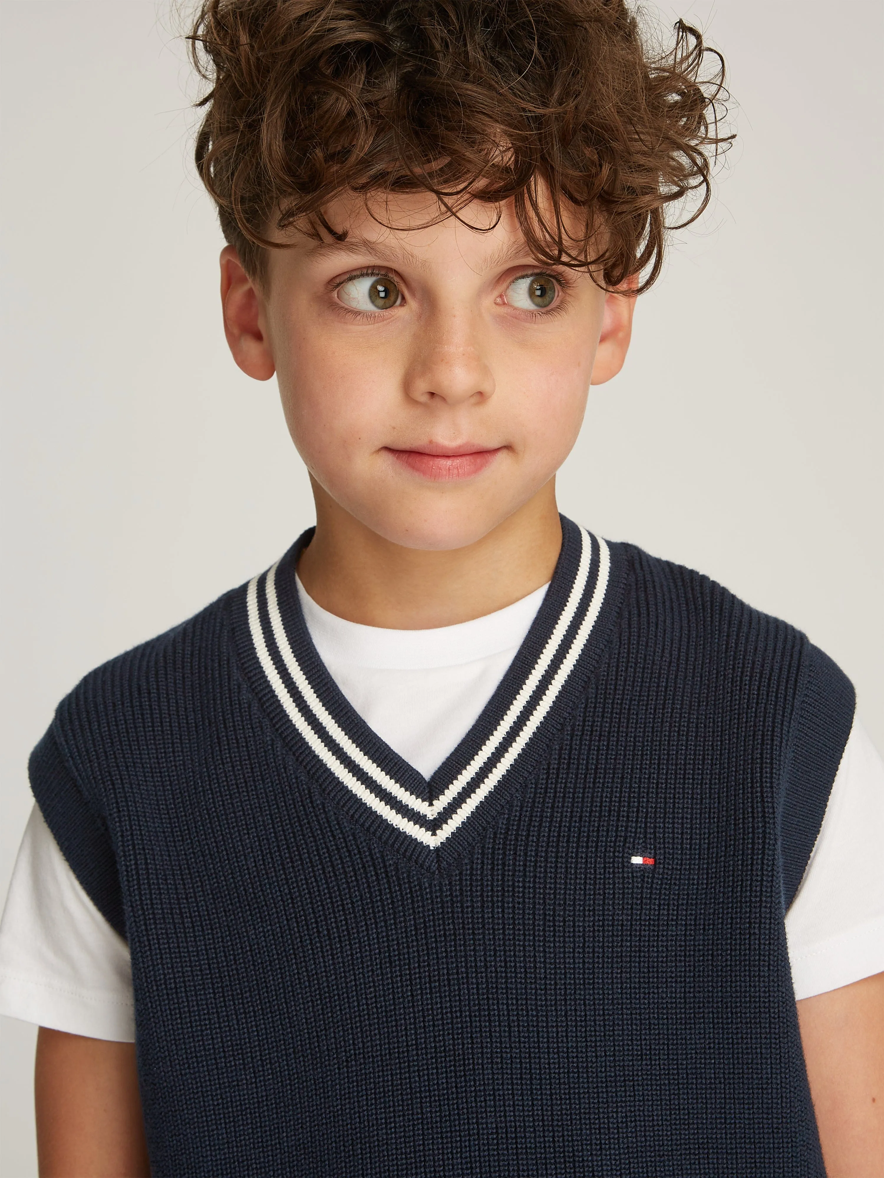 Boys Knitted Sweater Vest in Navy