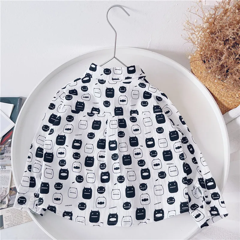 Boys Shirts Childrens Longsleeved Shirts Handsome Boys Cardigan Jackets