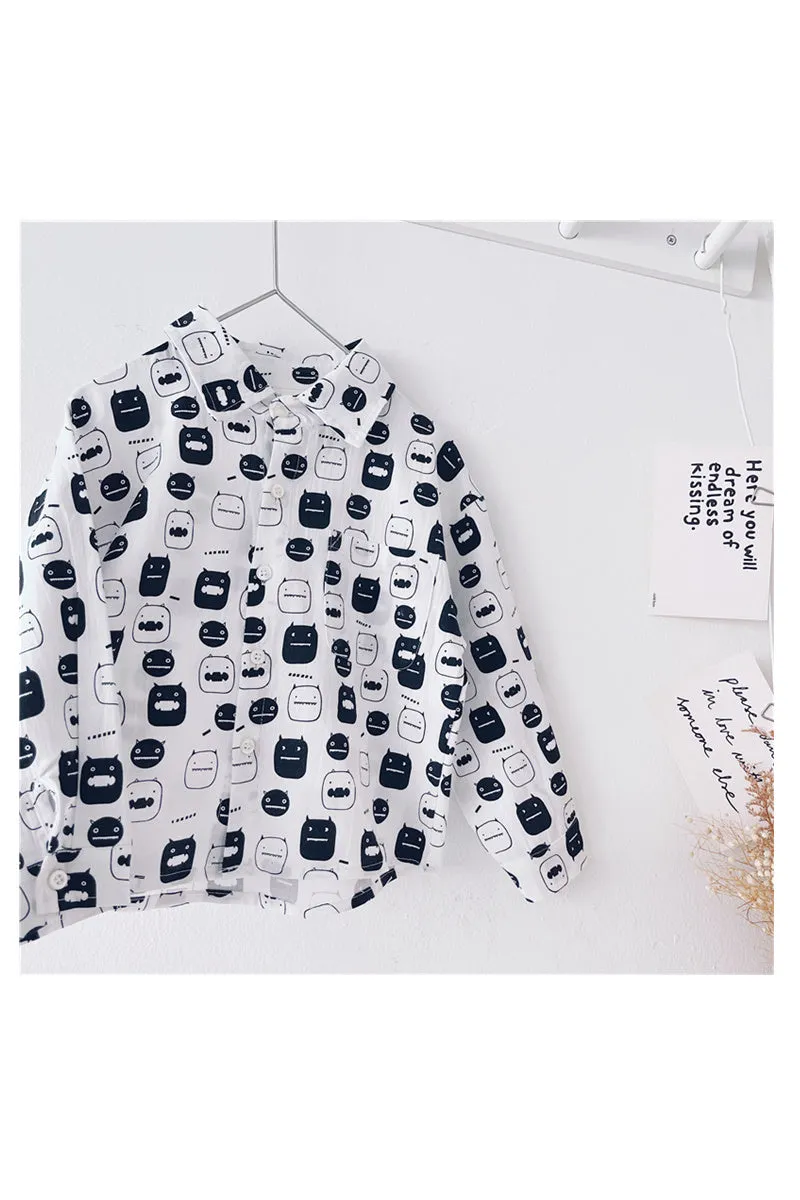 Boys Shirts Childrens Longsleeved Shirts Handsome Boys Cardigan Jackets