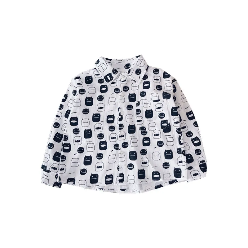 Boys Shirts Childrens Longsleeved Shirts Handsome Boys Cardigan Jackets