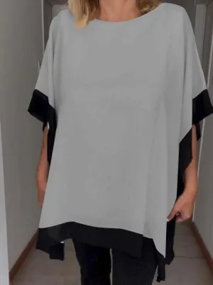 Brenda - Casual top with contrasting patches