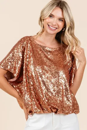 Bright Like the Sun Sequin Top