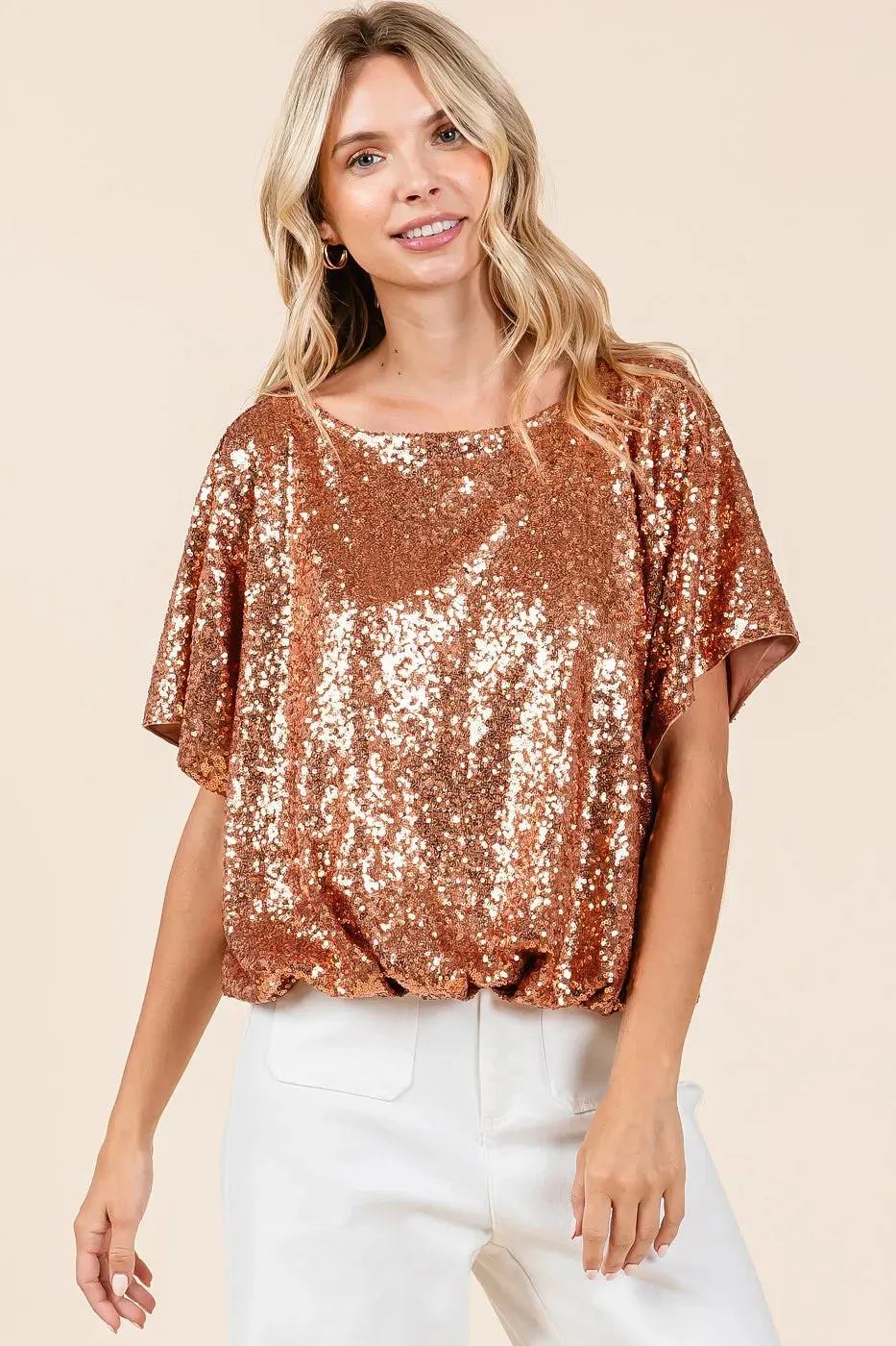 Bright Like the Sun Sequin Top
