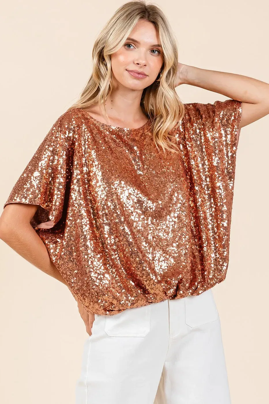 Bright Like the Sun Sequin Top