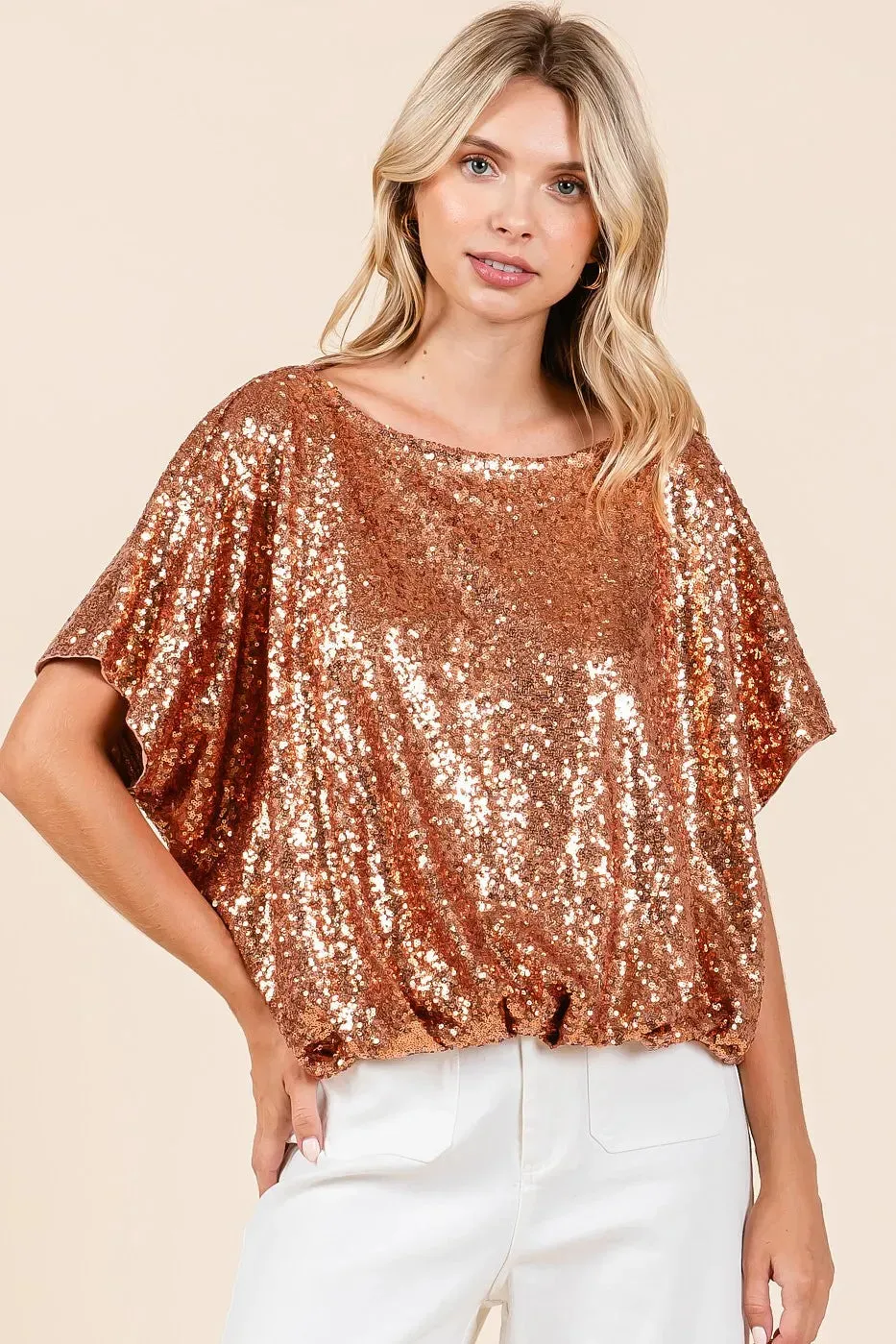 Bright Like the Sun Sequin Top