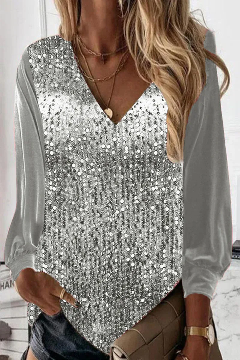 Buann® | Simple Glitter Blouse