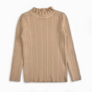 Camel Brown Mock Neck Sweater