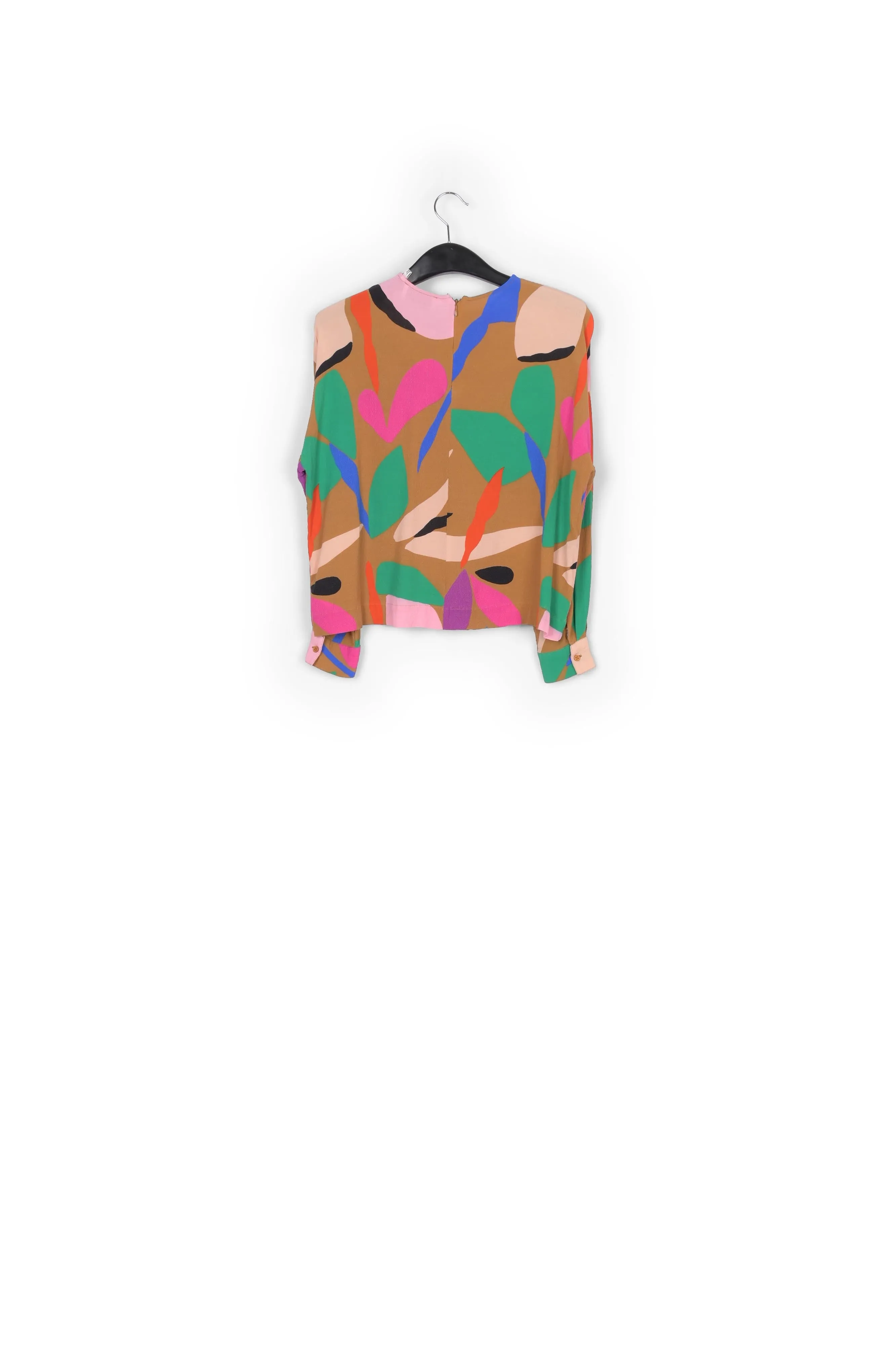 Camel graphic-print top