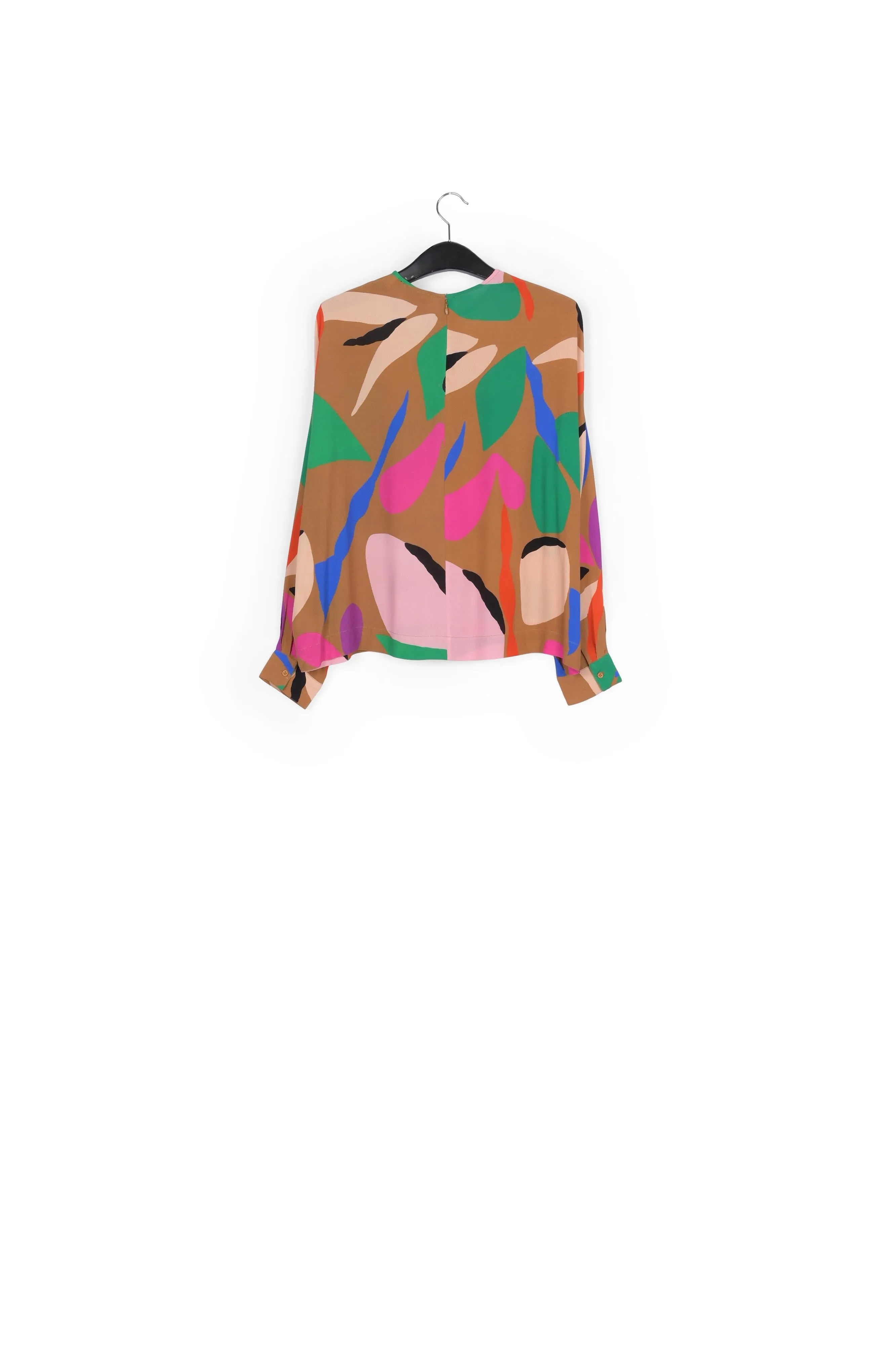 Camel graphic-print top