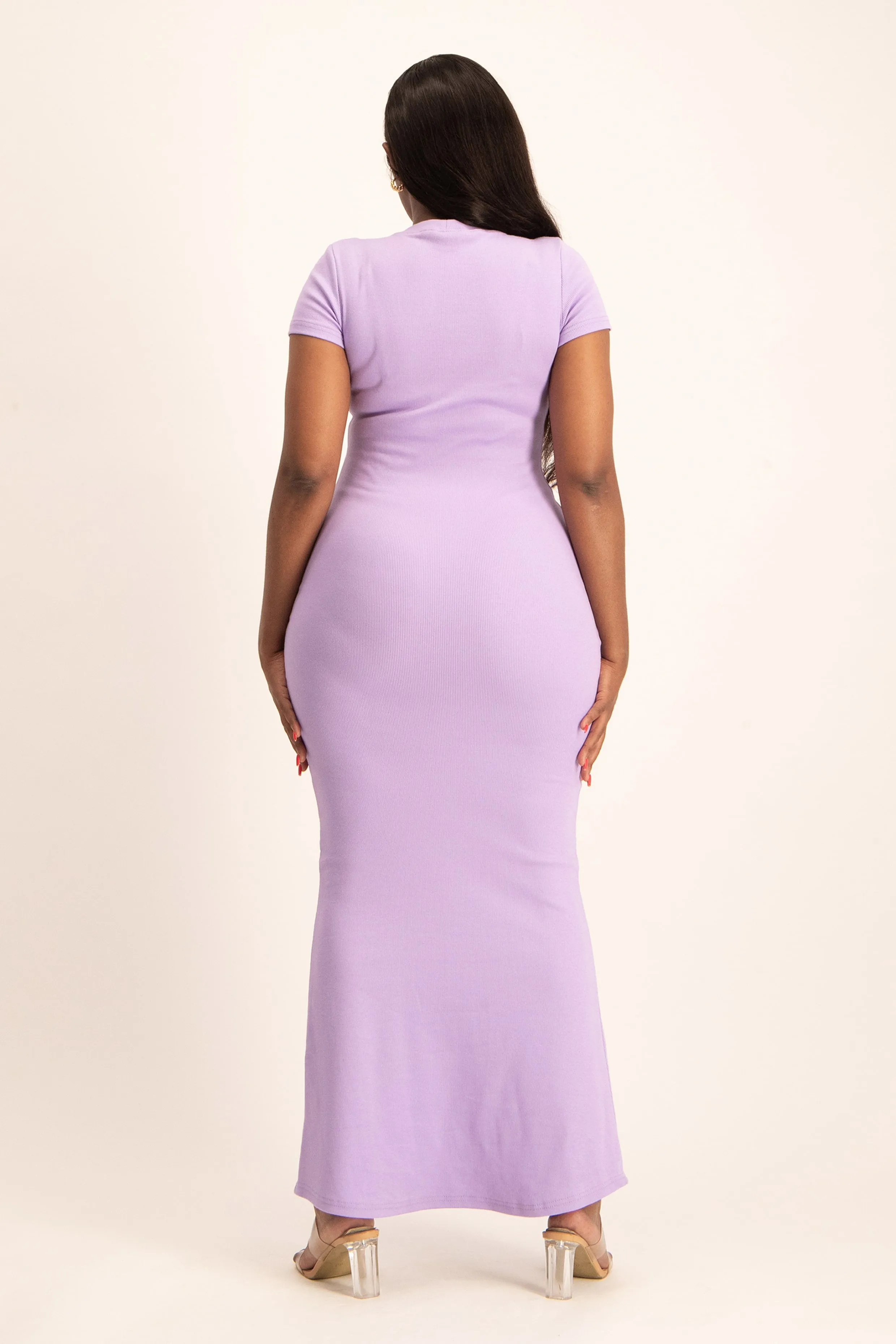 Cap Sleeve Ribb Bodycon Dress