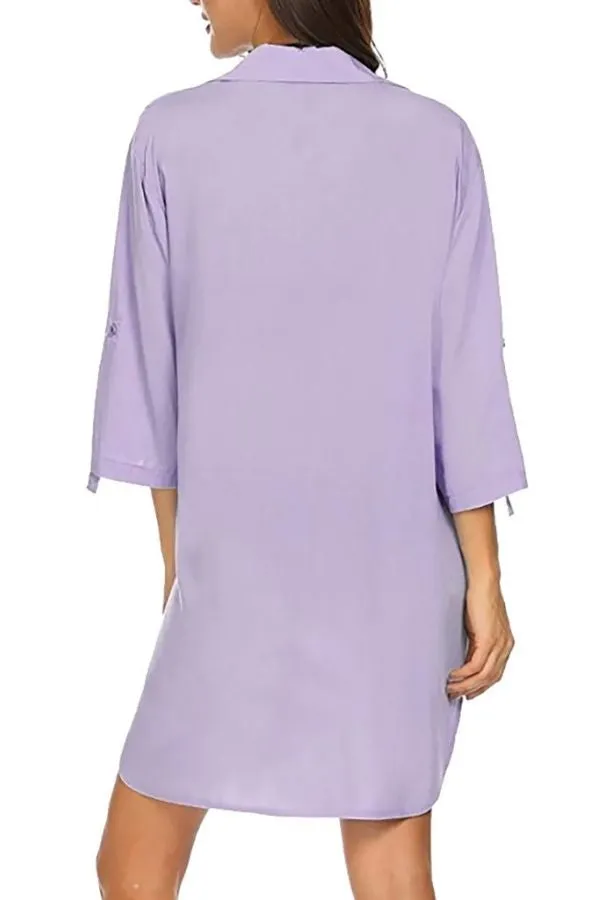 Casual Buttocks Solid Color Shirt