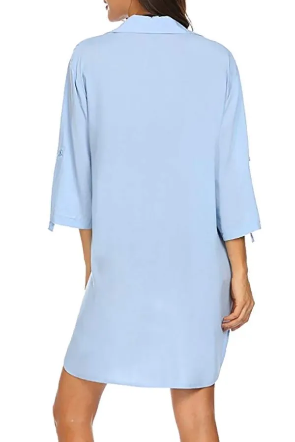 Casual Buttocks Solid Color Shirt