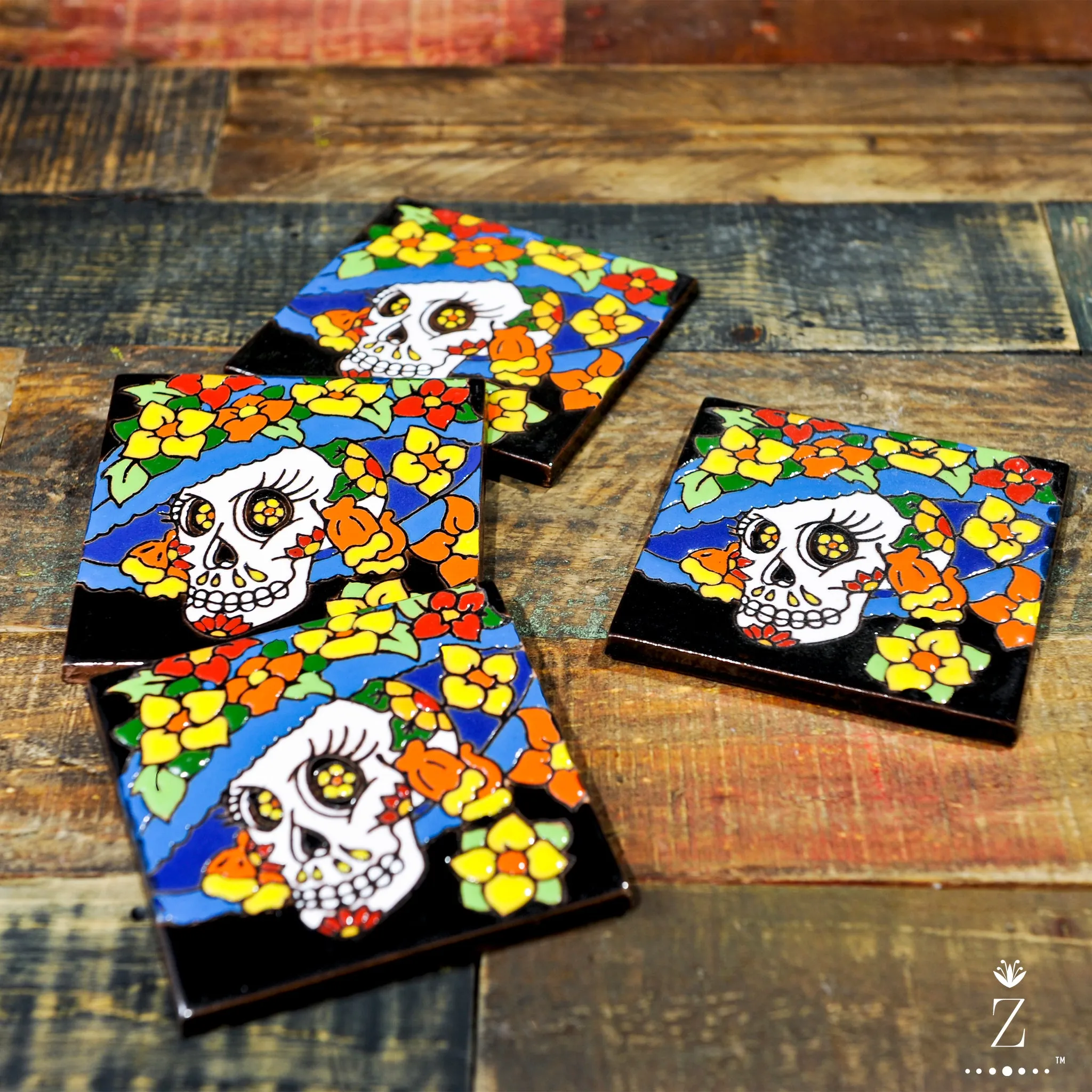 Ceramic Coaster set | Catrina Eleganté. Four piece coaster set.