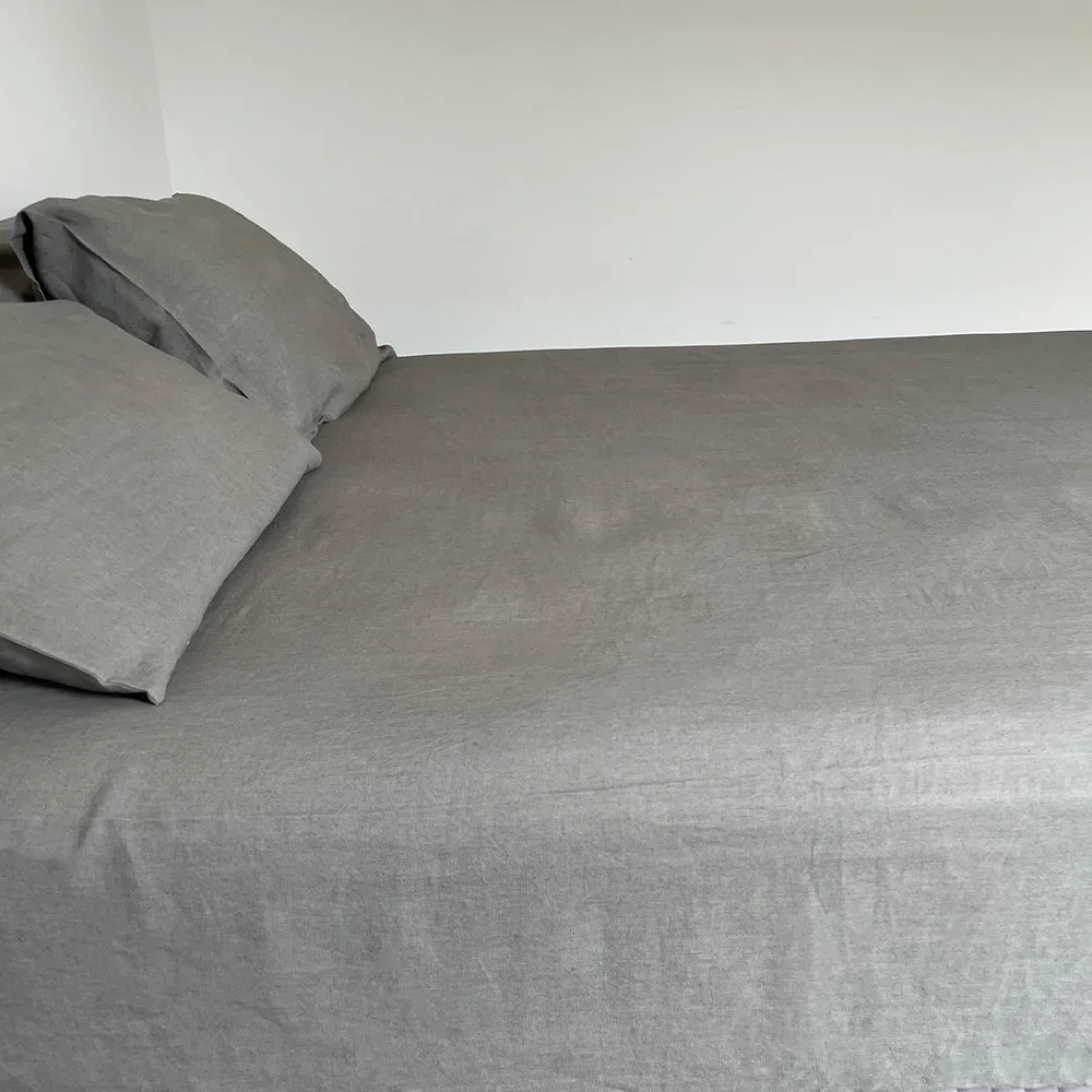 Charcoal Grove Linen Fitted Sheet