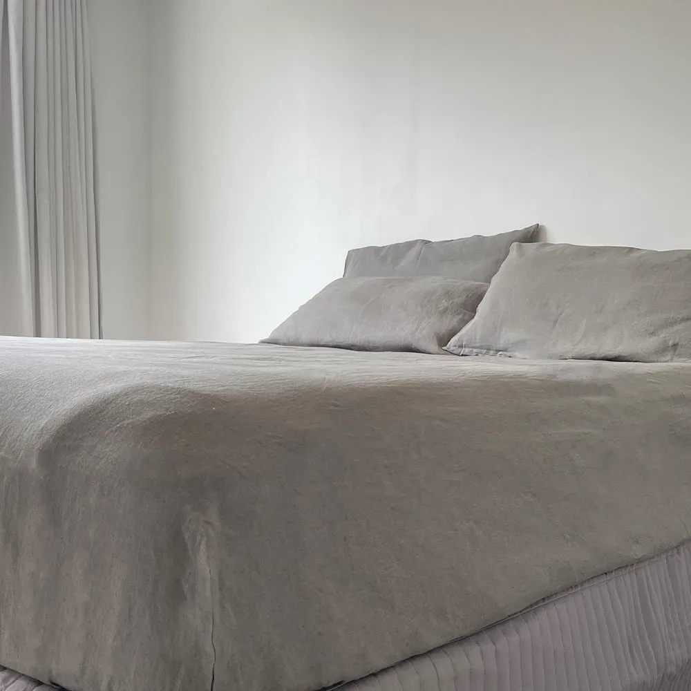 Charcoal Grove Linen Fitted Sheet
