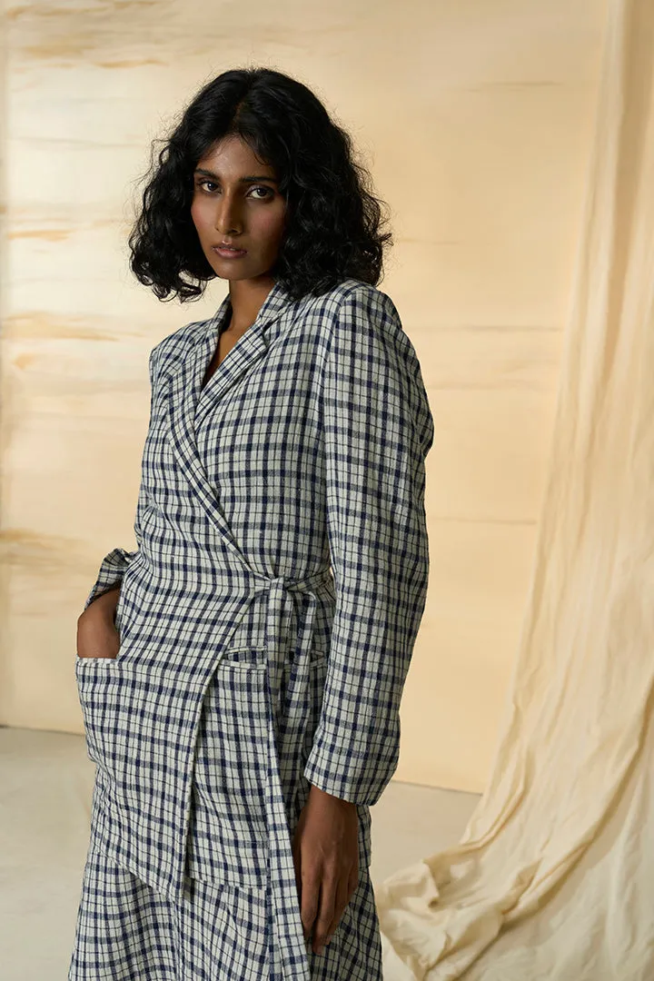 Checkmate Kala Cotton Tie Up Blazer