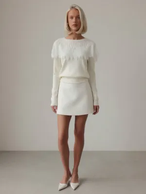 Chic Minimalist Textured Mini Skirt