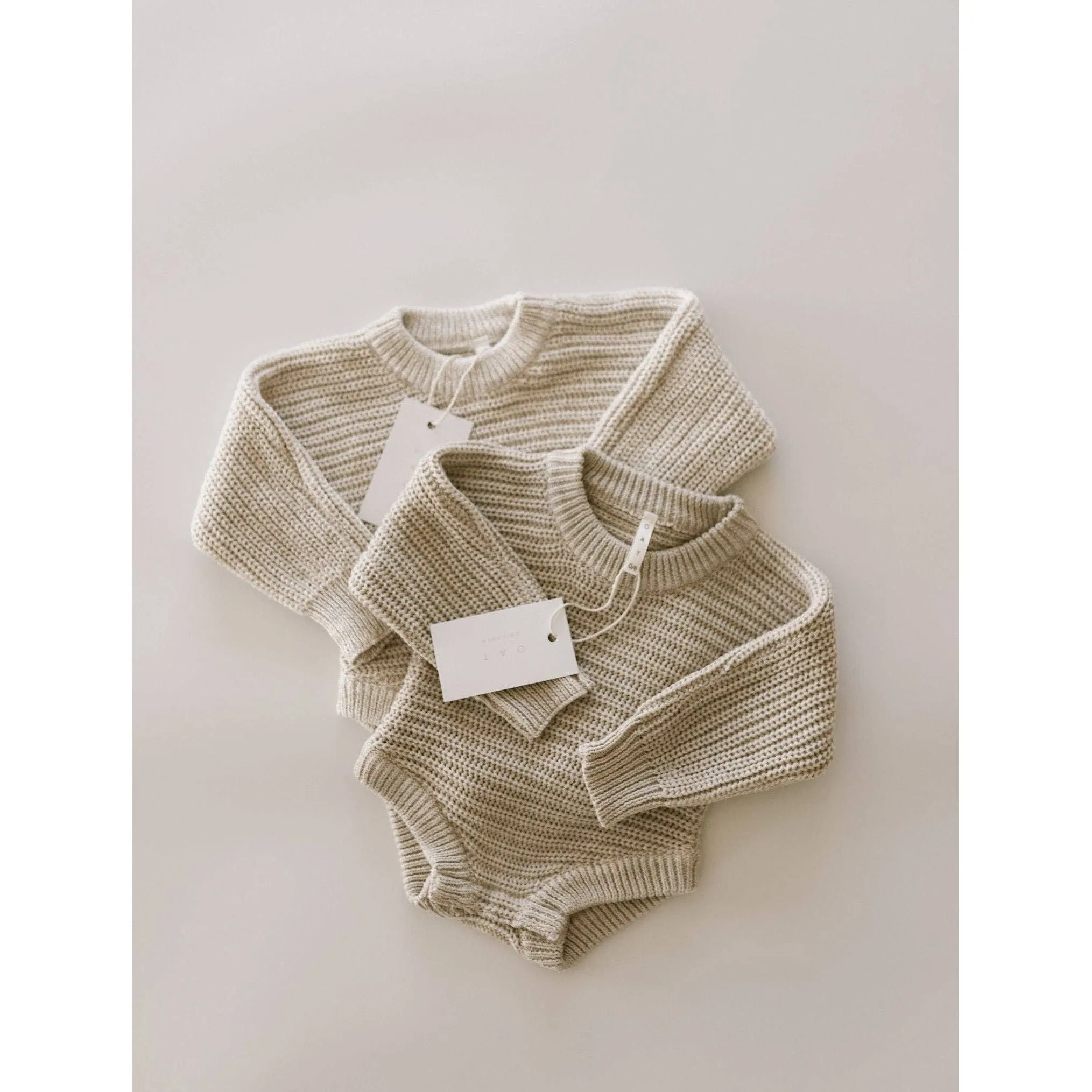 Chunky Knit Onesie ‘Oatmeal’