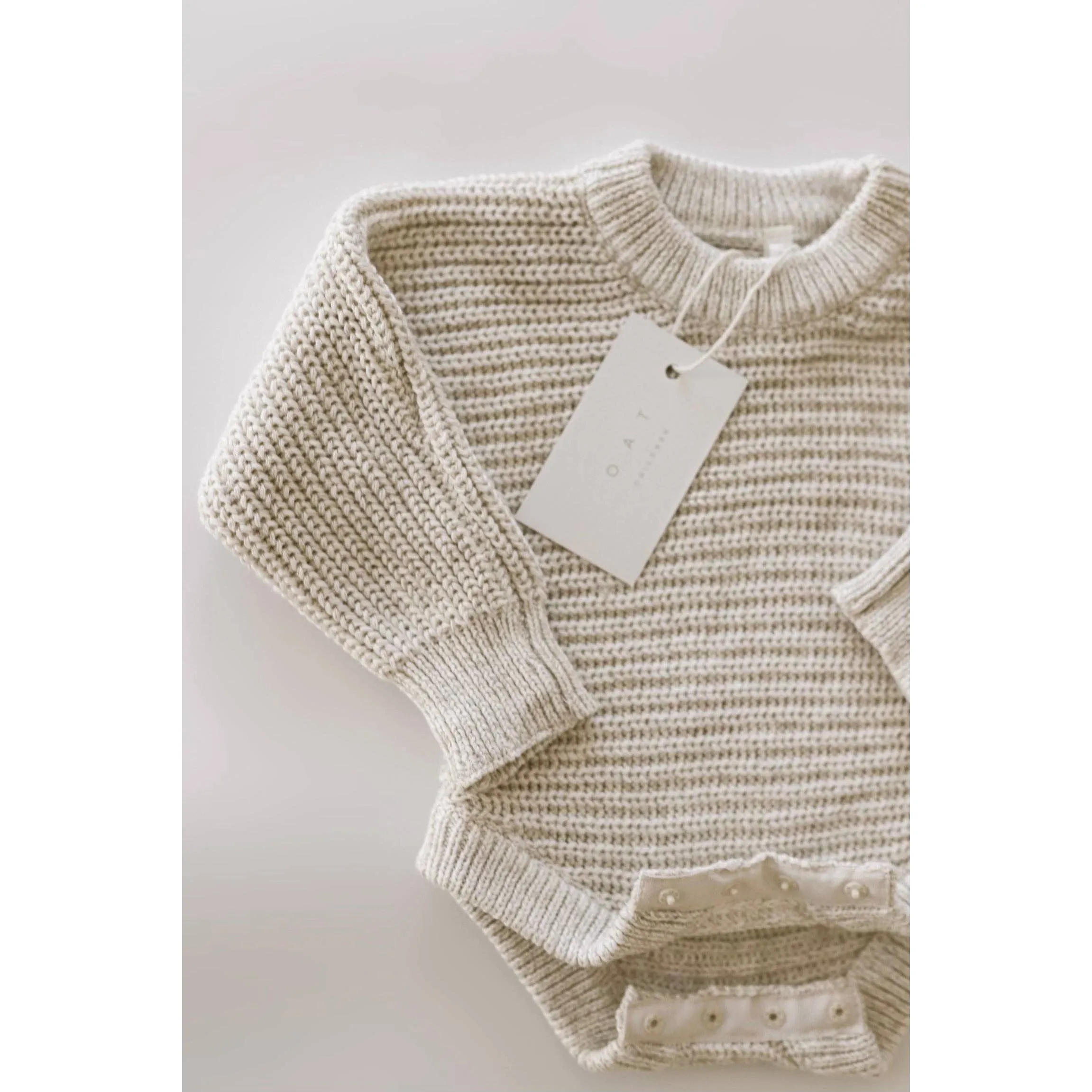 Chunky Knit Onesie ‘Oatmeal’