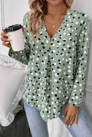 Classic Polka Dot Long Sleeve Top