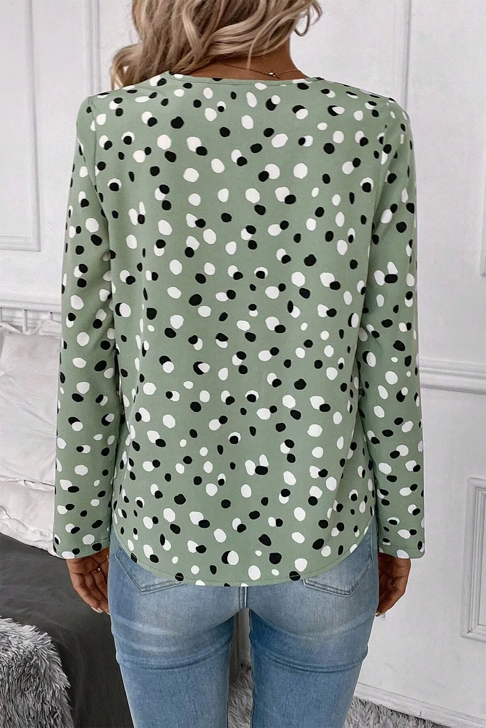 Classic Polka Dot Long Sleeve Top