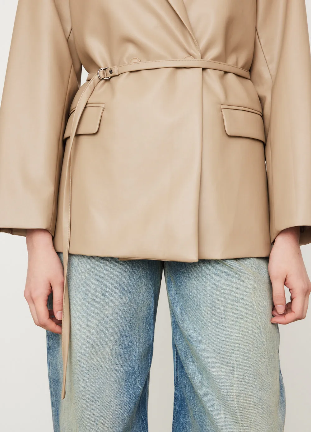 Claudia Vegan Leather Blazer
