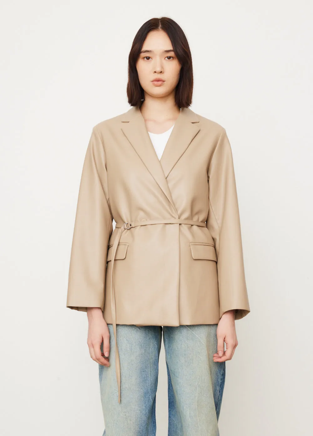 Claudia Vegan Leather Blazer