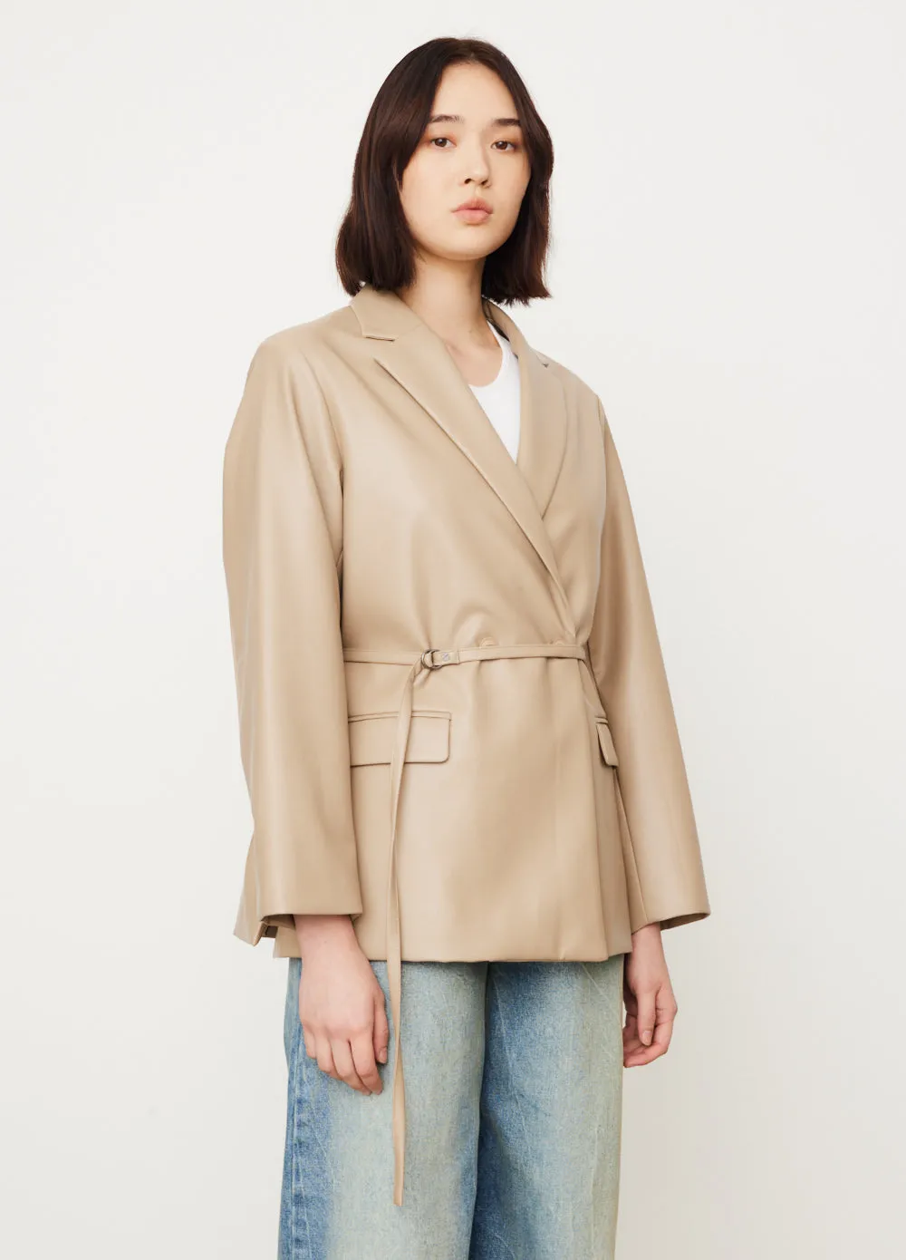 Claudia Vegan Leather Blazer