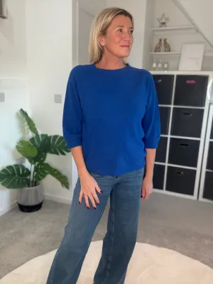 Cobalt Blue Half Sleeve Jumper