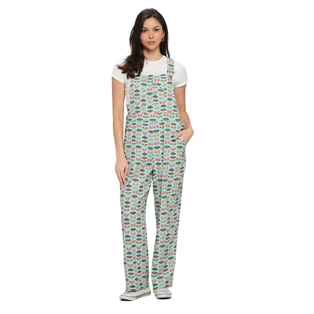 Colorful Butterfly Print Overalls