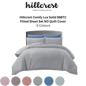 ComfyLux Solid 988TC Fitted Sheet Set - Limestone