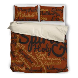 Cool Brown Holy Bible Books Beige Bedding Set