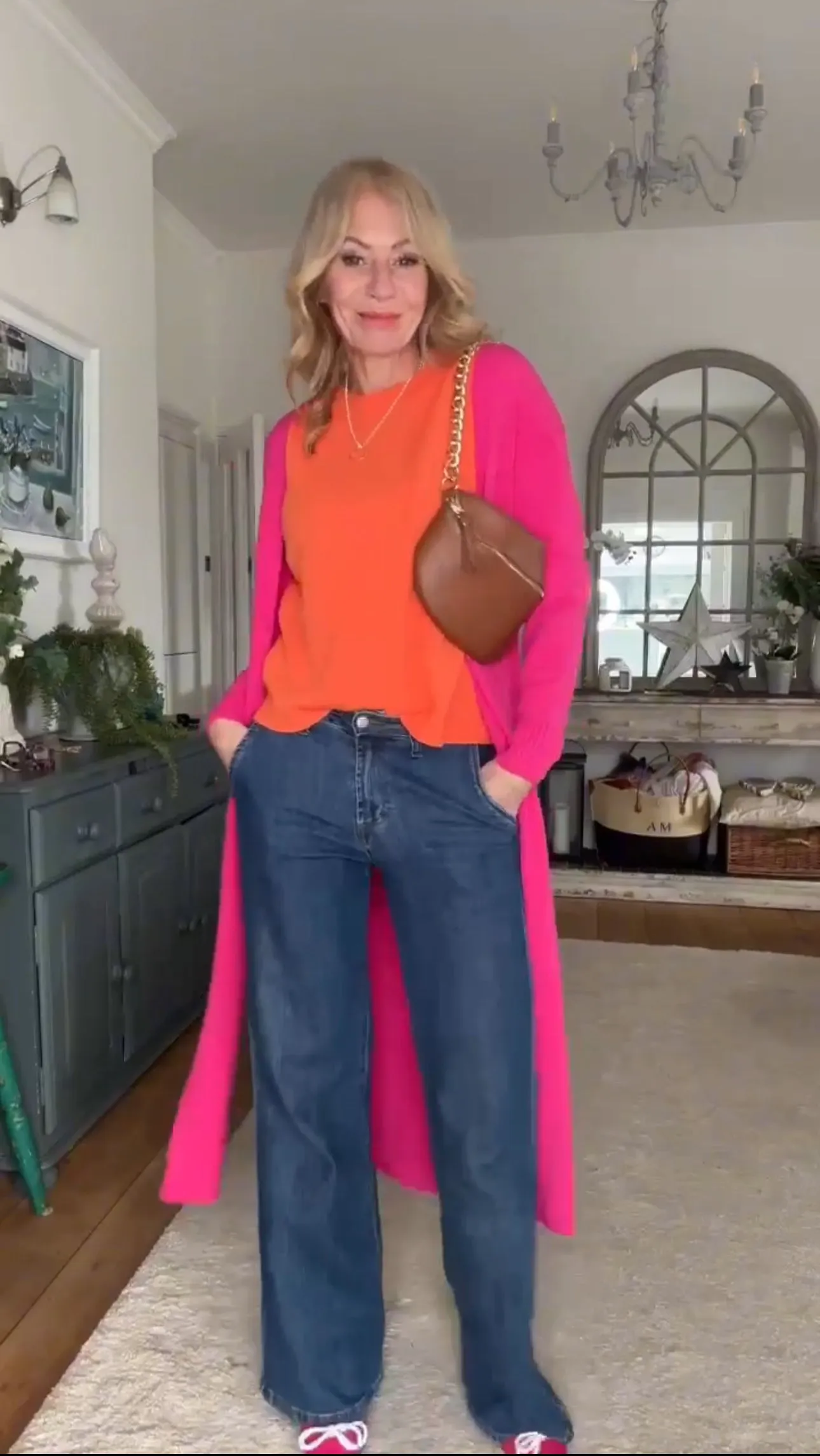 Coral Half Sleeve Jumper