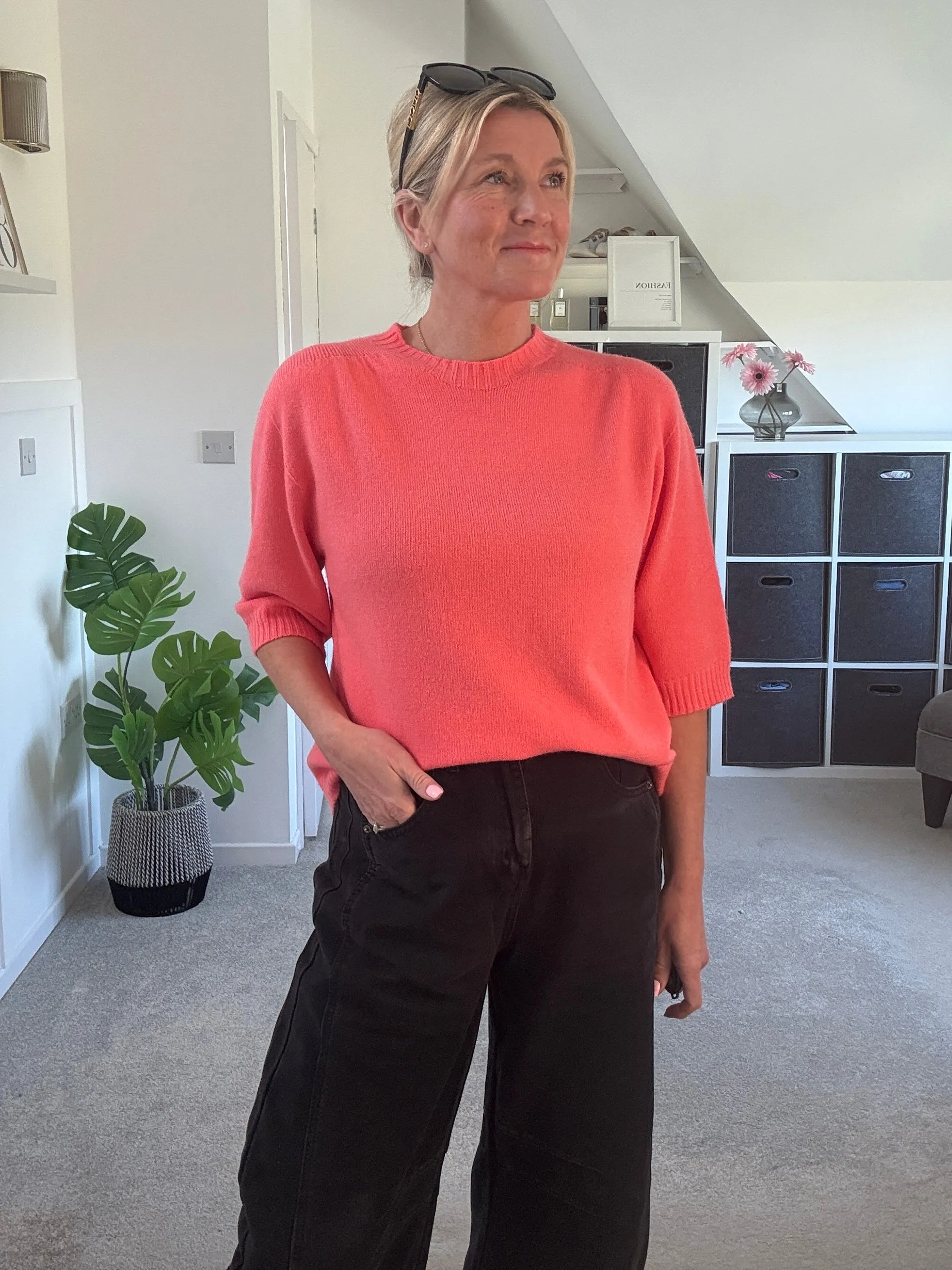 Coral Half Sleeve Jumper