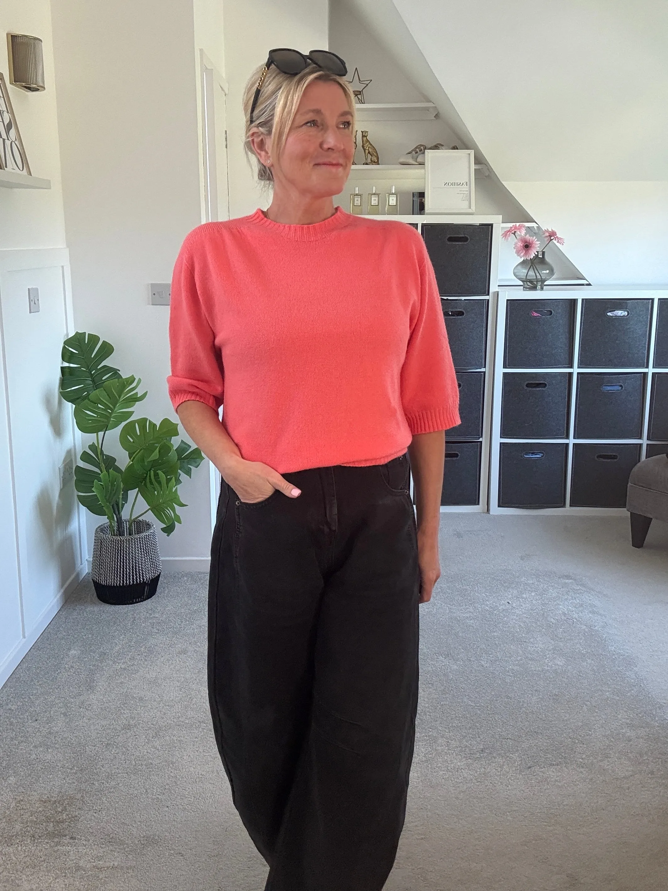 Coral Half Sleeve Jumper