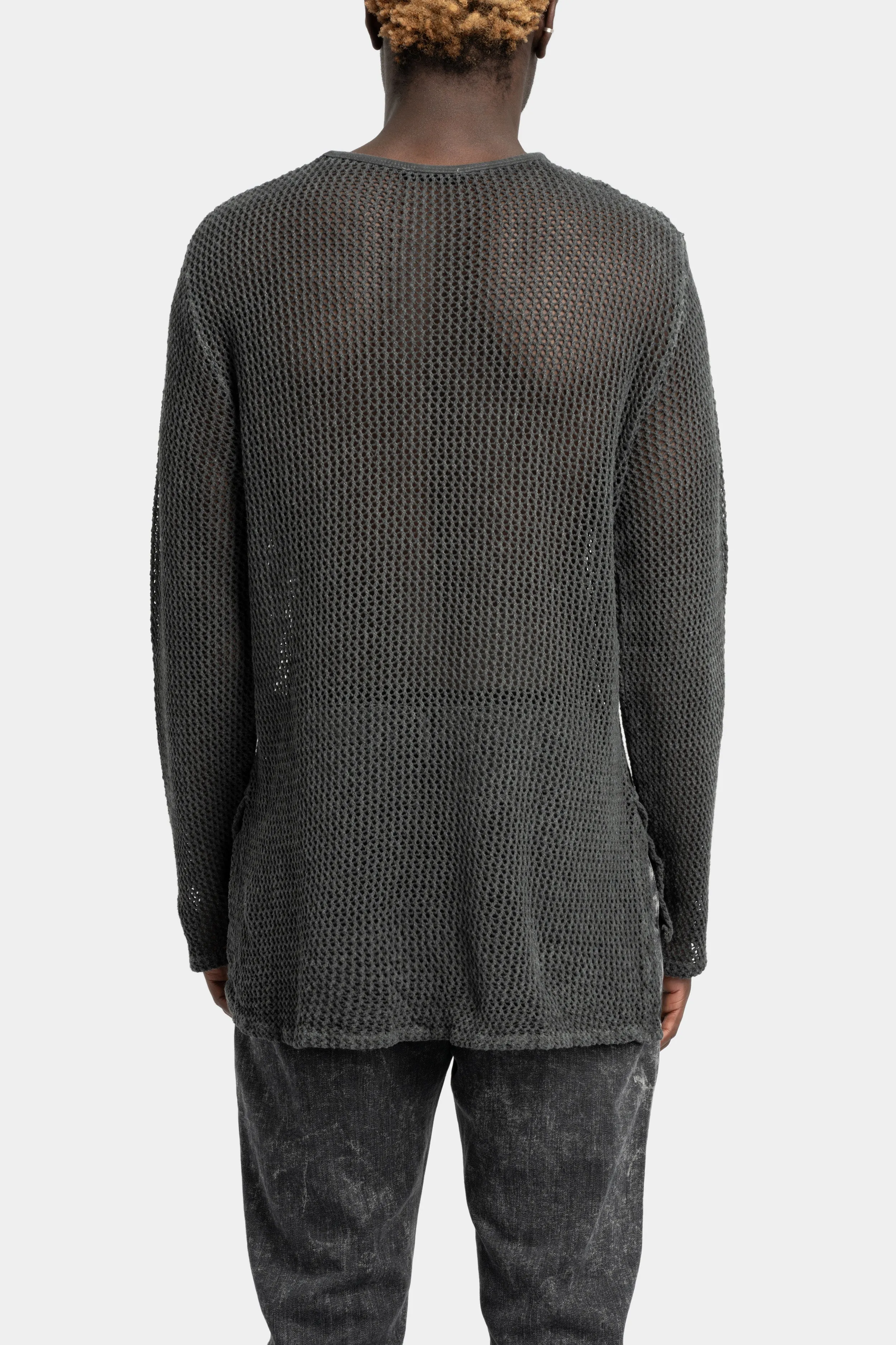 Cotton mesh knitted sweater