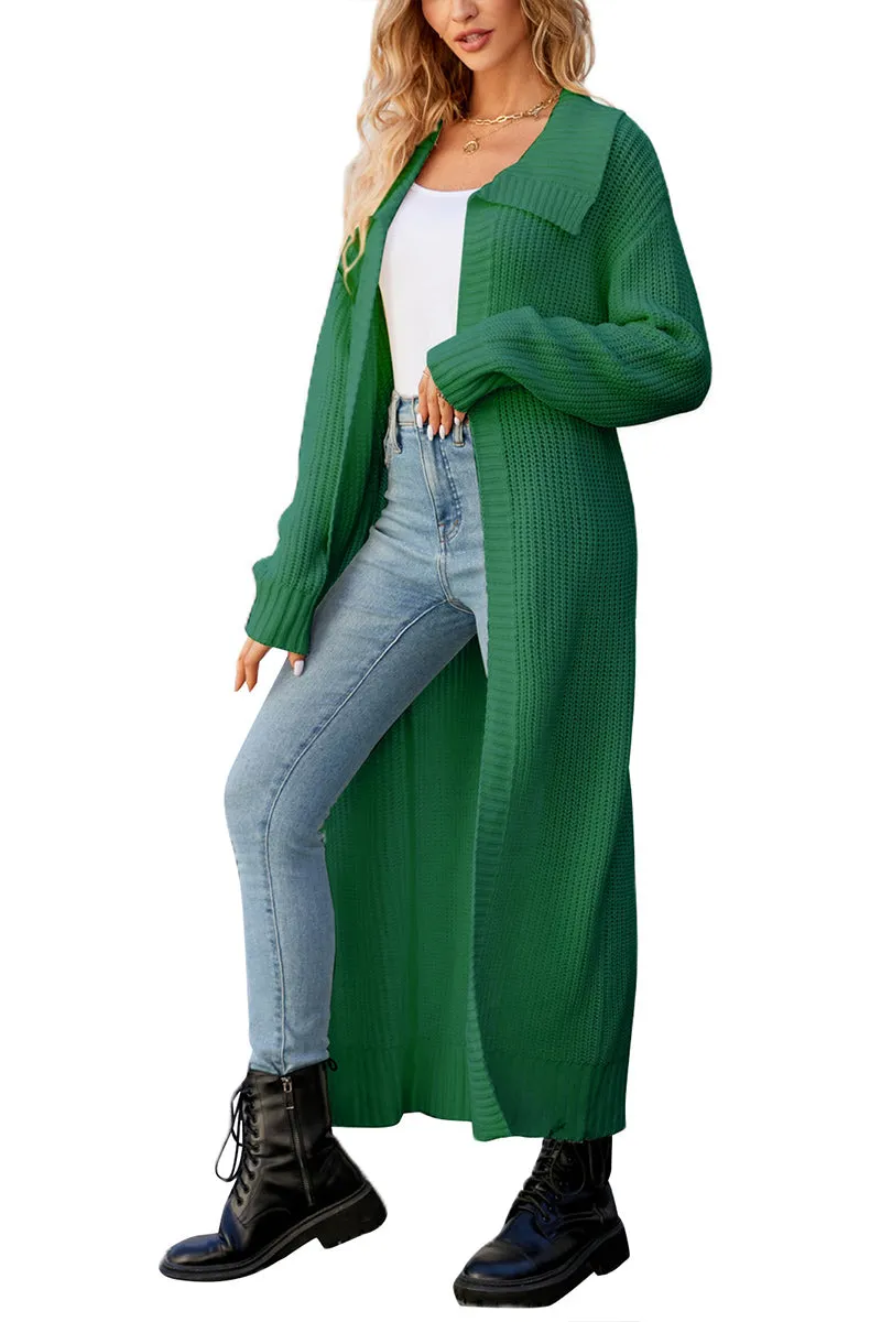 CR3388 Knitted Maxi Cardigan Outerwear