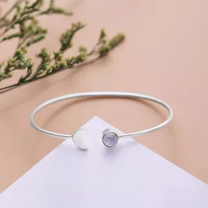 Crescent Moon and Sun Design 925 Sterling Silver Bracelet