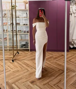 Customize Vestidos de Novia 2025 Simple Wedding Dress Strapless Stunning Mermaid Side Slit Robe De Mar For Women Bridala Gowns