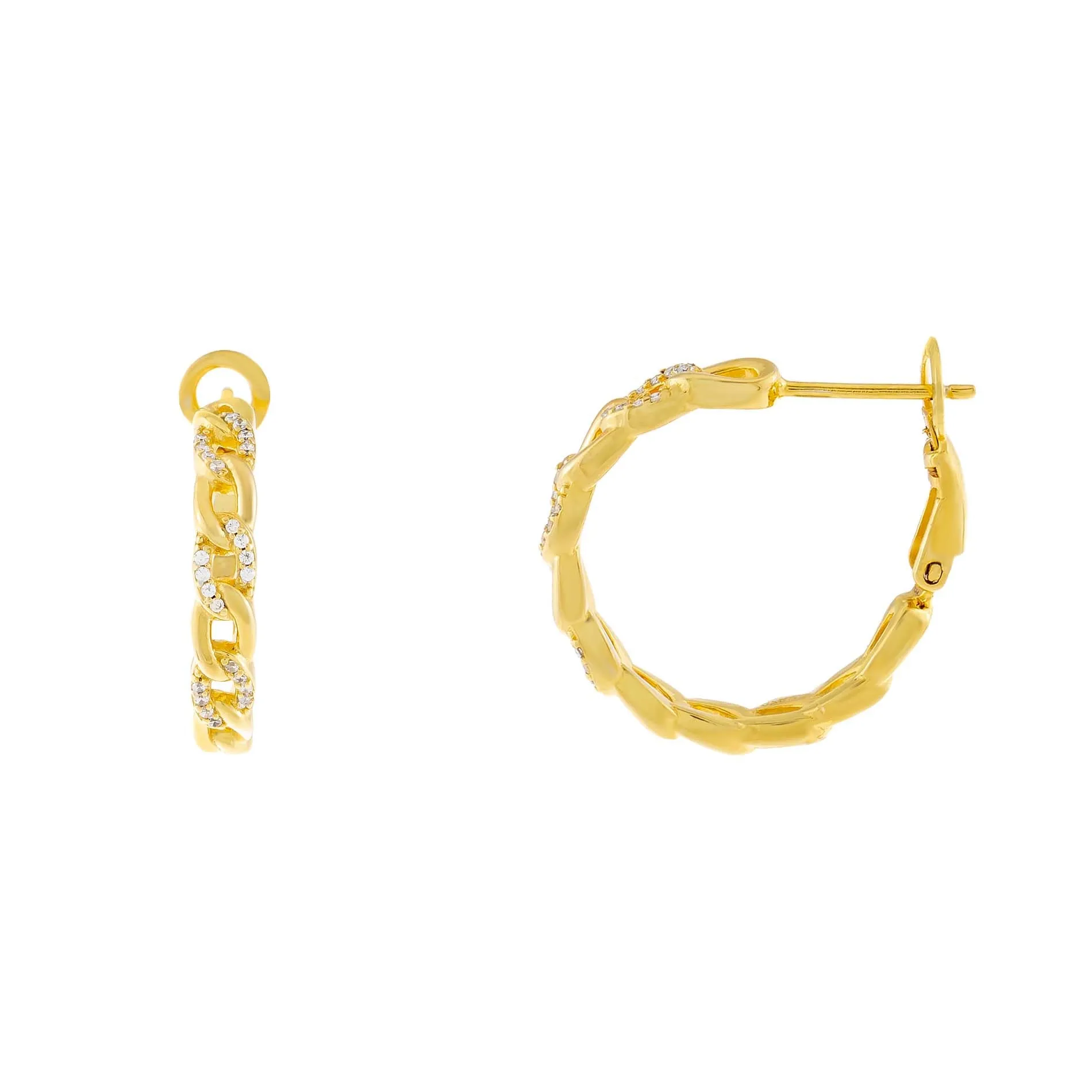 CZ Chain Hoop Earrings