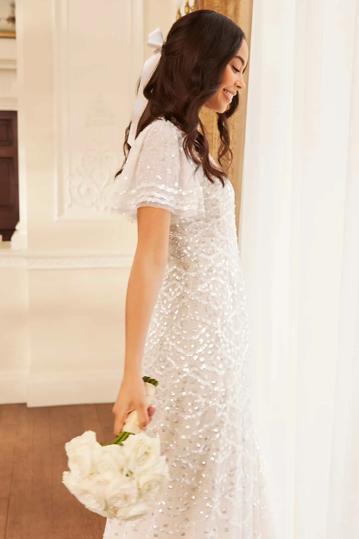 Deco Dot Gloss Ankle Gown