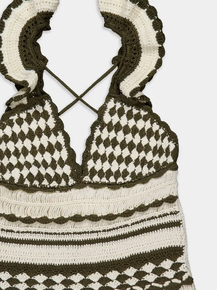 Devi Frill Crochet Dress