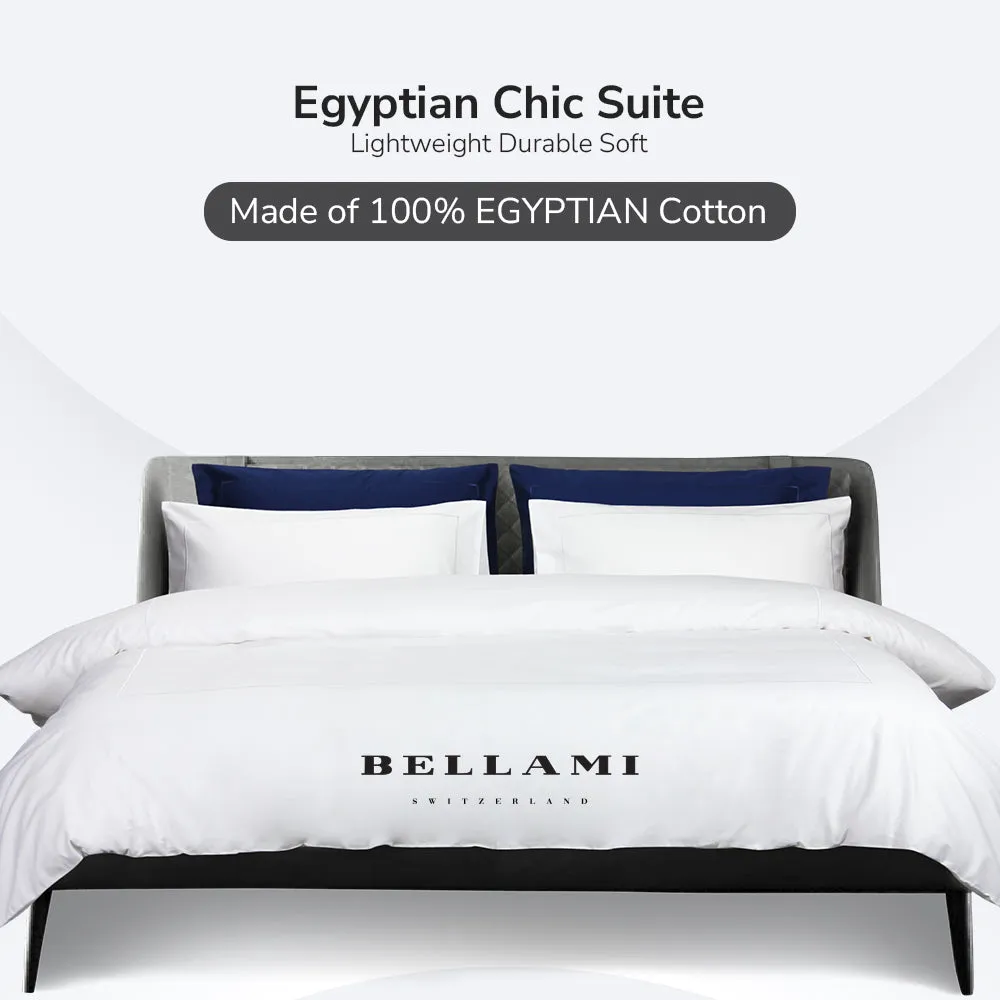 Egyptian Cotton 1000TC Bed Set Nelli  - White
