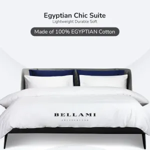 Egyptian Cotton 1000TC Bed Set Nelli  - White