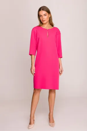 Elegant Button-Detail Relaxed Dress
