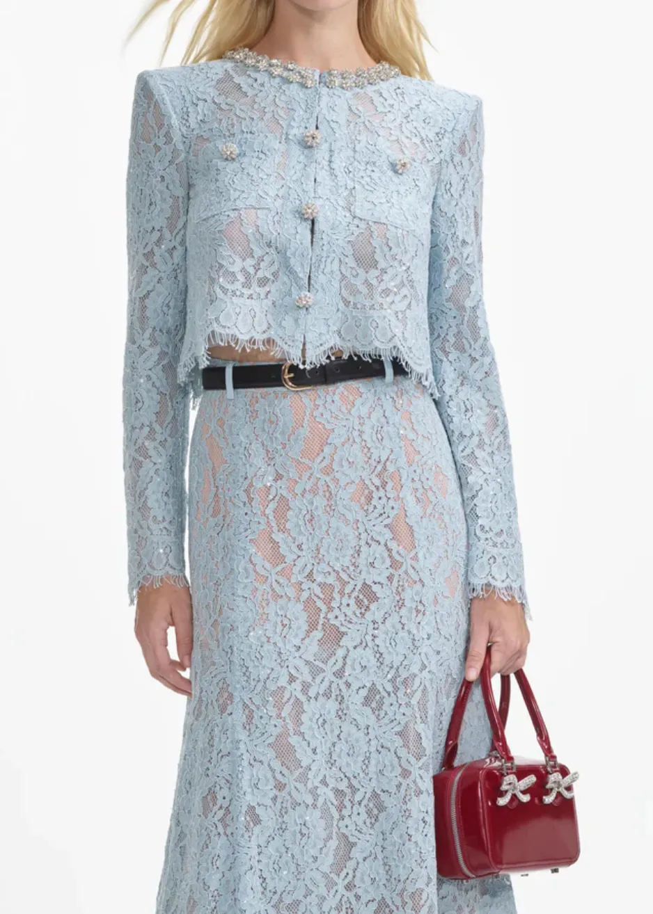 Embellished Top - Blue Lace