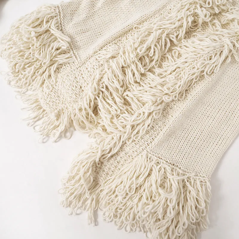 Fashion Long Sleeves Tassels Knitted Sweaters